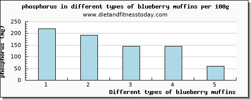 blueberry muffins phosphorus per 100g